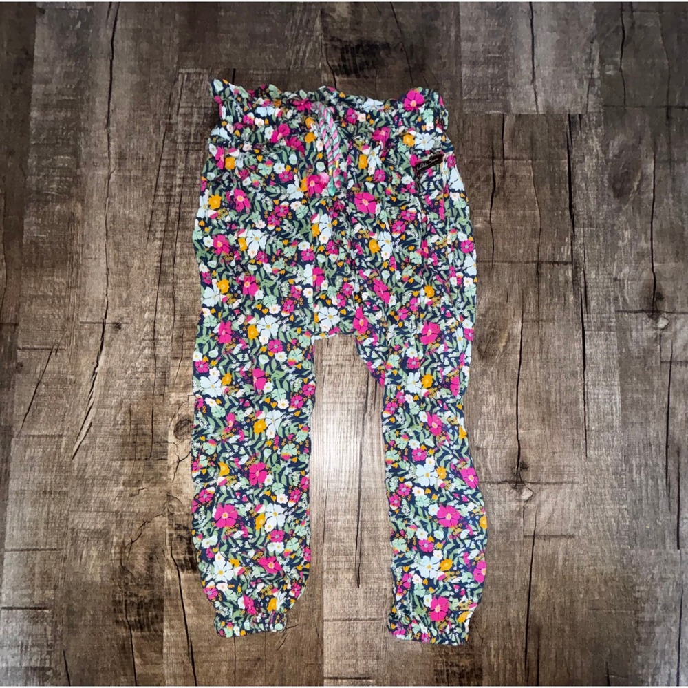 Matilda Jane Girls Floral Harem Pants Paperbag Waist Multi Color Rayon Size 8